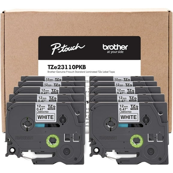 Brother Label Tape Thermal Transfer BLack on WHITE 10pk