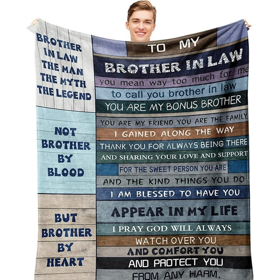 Brother in Law Gift, Gifts for Brother in Law,Best Brother in Law Birthday Gifts Ideas, Bonus Brother''s, Brother in Law Gifts from Sister in Law Wedding Blanket Bed Warm Quilt 60x50in