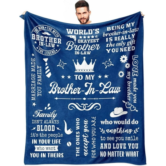 Brother in Law Gifts, Gifts for Brother-in-Law Christmas Throw Blanket 60"x50", Best Brother in Law Gifts Ideas, Brother in Law Gift from Sister in Law, Brother in Law Xmas Gifts