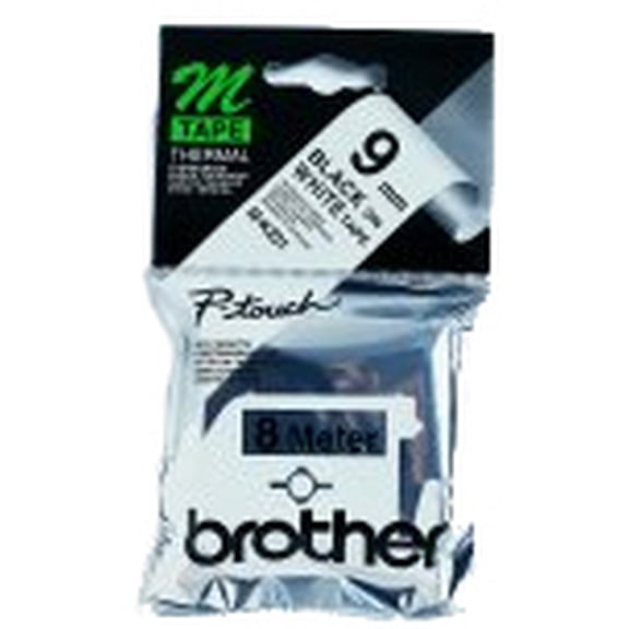Brother M-K221BZ - Black on White - Roll (0.9 cm x 8 m) 1 Cassette(s) Label Tape - for P-Touch PT-55, PT-65, PT-75, PT-80, PT-85, PT-90, PT-BB4, PT-M95