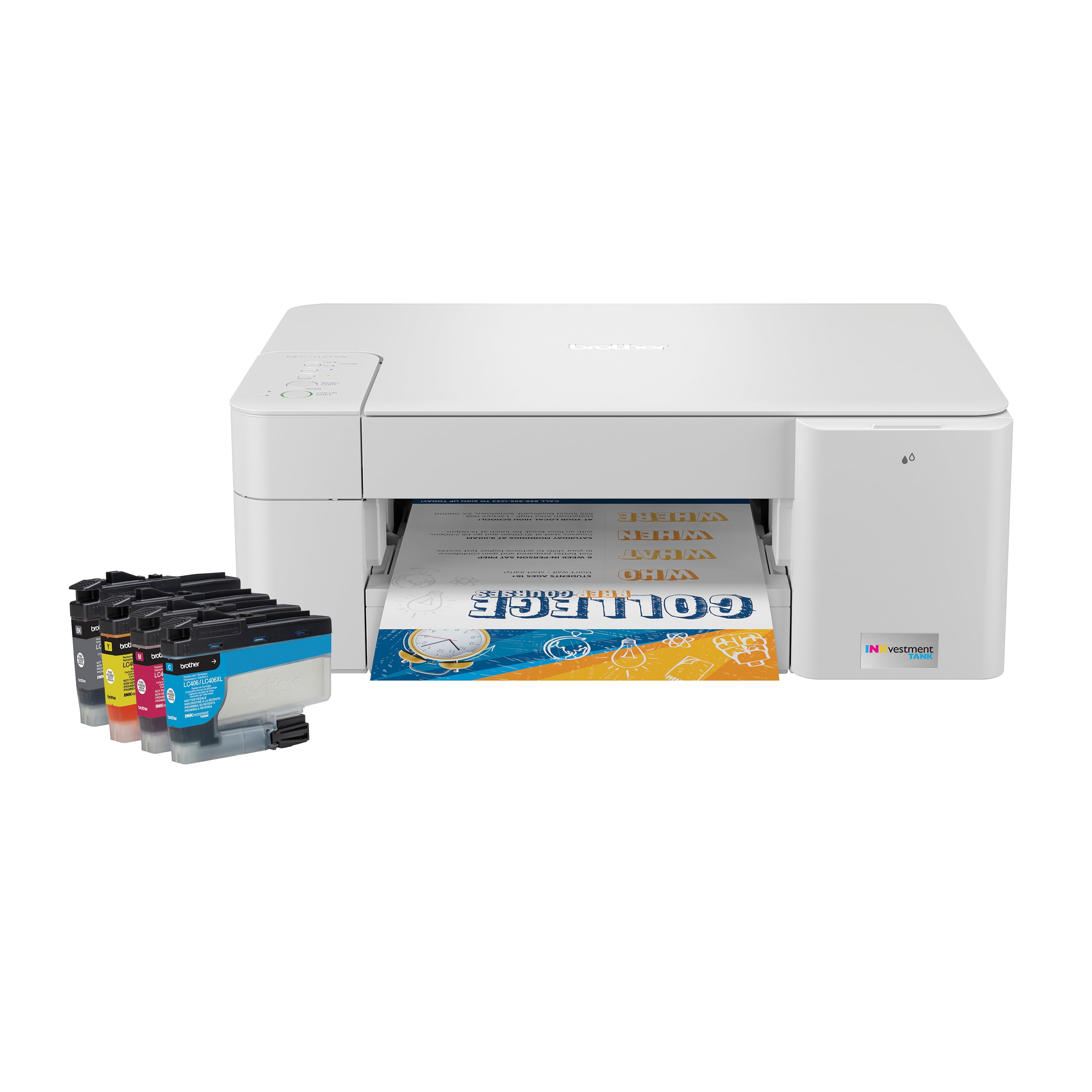 Brother MFC-J1215W INKvestment Tank Wireless Multi-function Color Inkjet Printer with Up to 1-Year of Ink In-Box