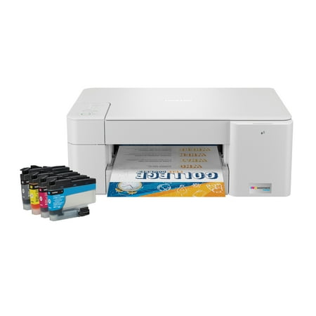 Brother - INKvestment MFC-J1215W Wireless All-in-One Inkjet Printer with up to 1-Year of Ink In-box - White/Gray