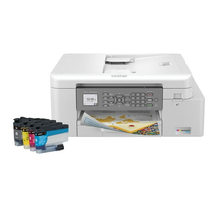 Brother - INKvestment Tank MFC-J4335DW Wireless All-in-One Inkjet Printer with up to 1-Year of Ink In-box - White/Gray