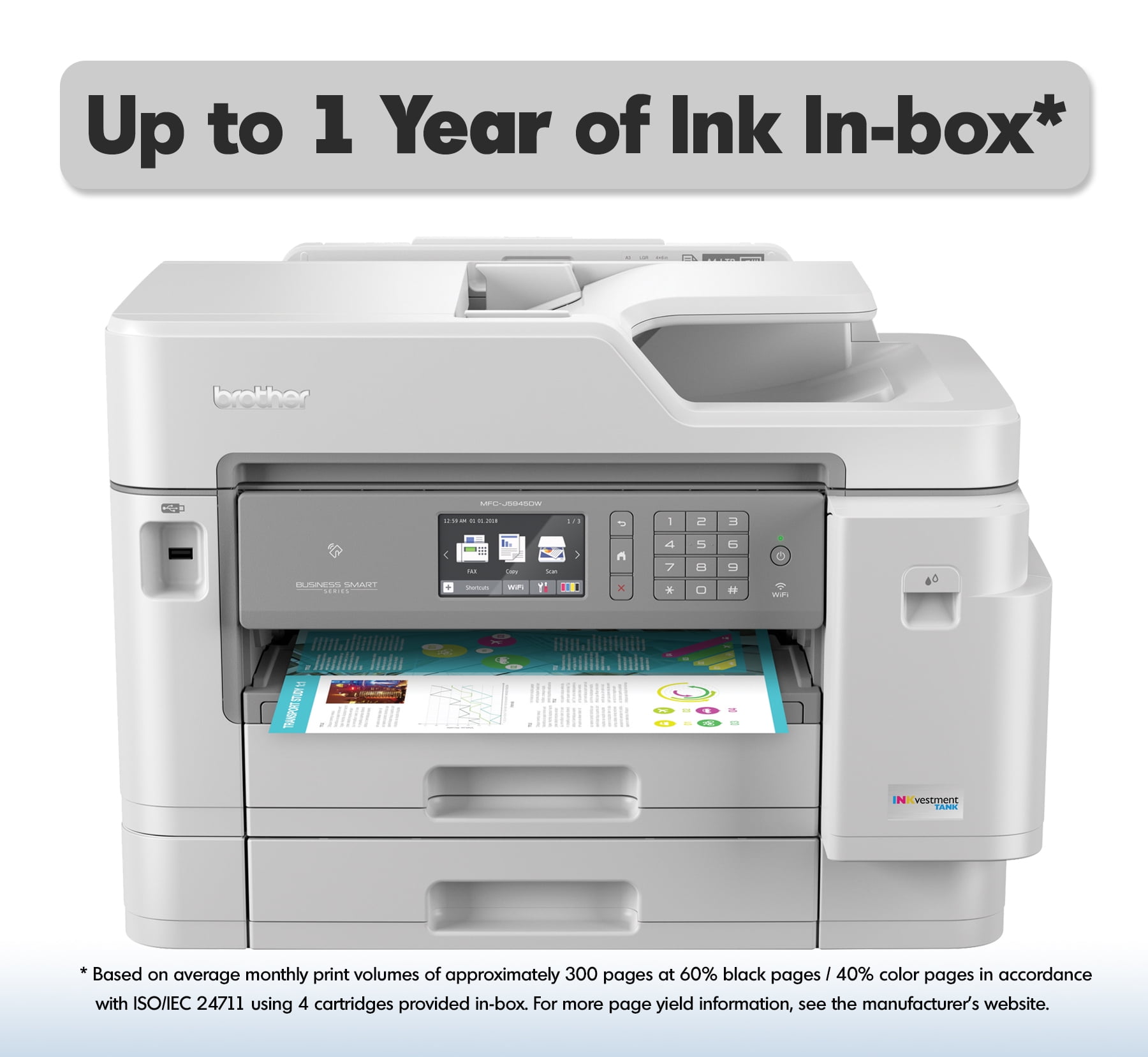 Brother MFC-J5945DW INKvestment Tank Color Inkjet All-in-One Wireless Printer