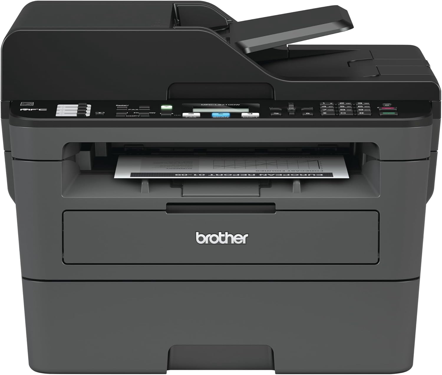Brother MFC-L2710DW Monochrome Laser All-in-One Printer, Duplex Printing, Wireless Connectivity (Sold without manufacturer warranty)
