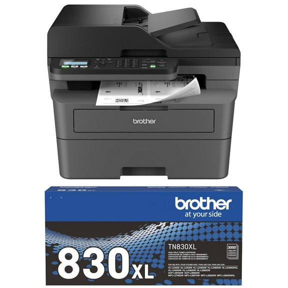 Brother MFC-L2760DW Wireless Compact Monochrome All-in-One Laser Printer Plus Toner (Bundle)