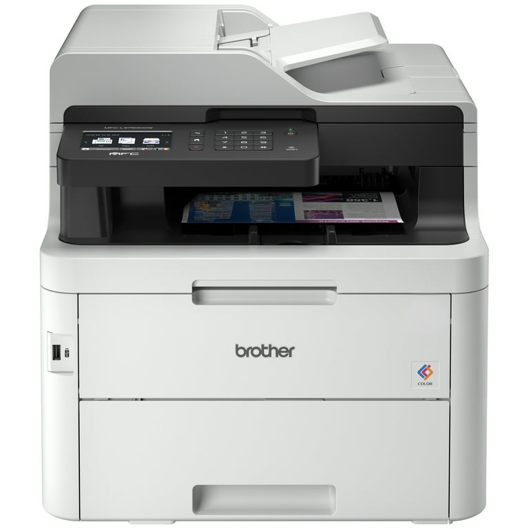 Ferie censur Fedt Brother MFC-L3750CDW Compact Digital Color All-in-One Printer, 3.7” Color  Touchscreen, Wireless and Duplex Printing - Walmart.com