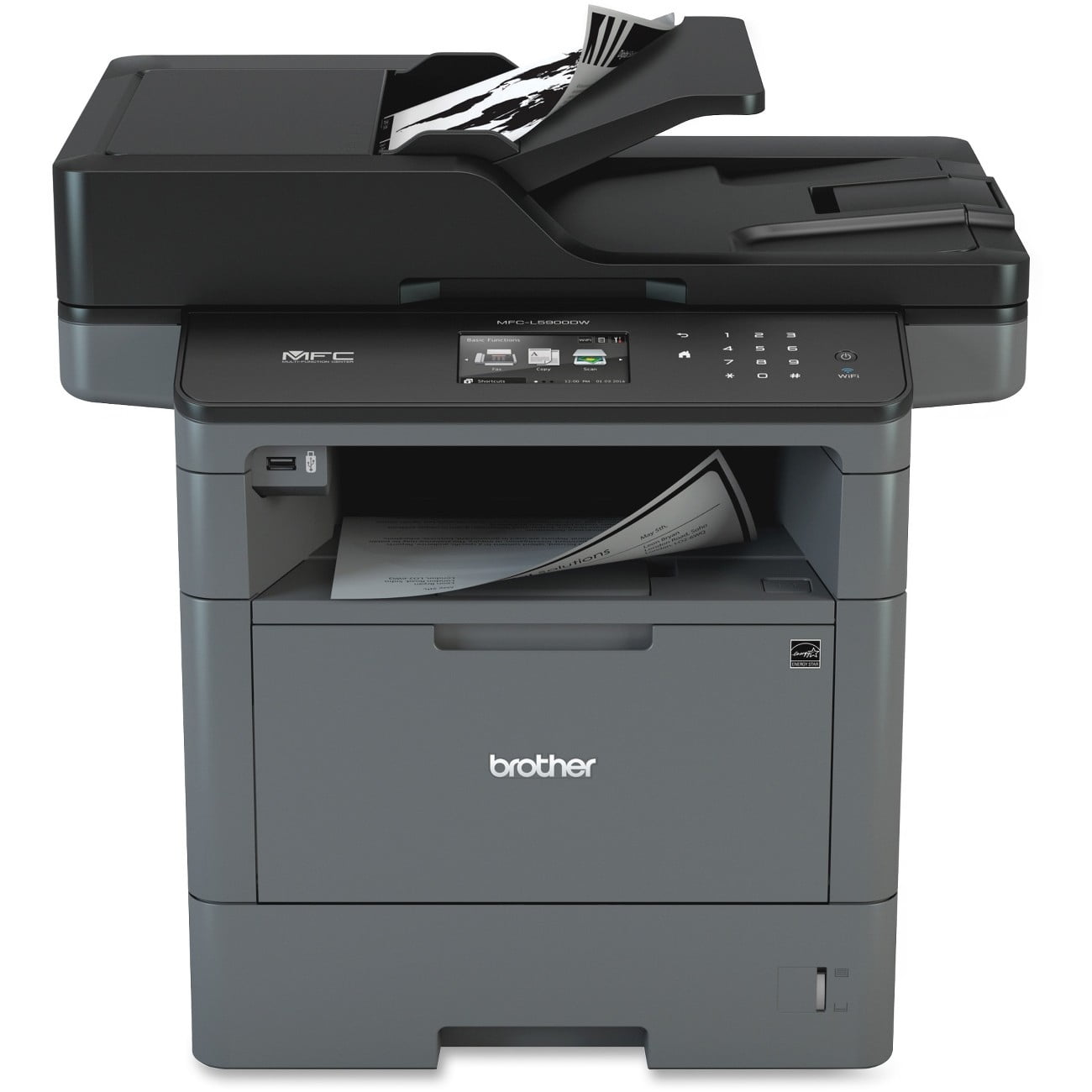 Brother Monochrome Laser Printer, Multifunction Printer, All-in-One Printer, MFC-L5900DW, Wireless Networking, Mobile Printing & Scanning, Duplex Print, Copy & Scan