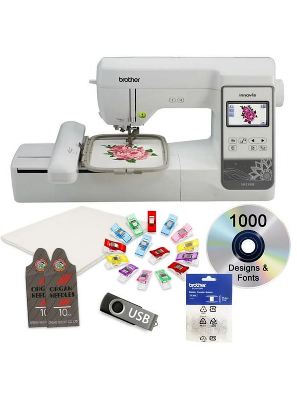 Brother NS1150E Computerized Embroidery Machine with $199 Bonus Bundle * Compare to Brother PE800 *