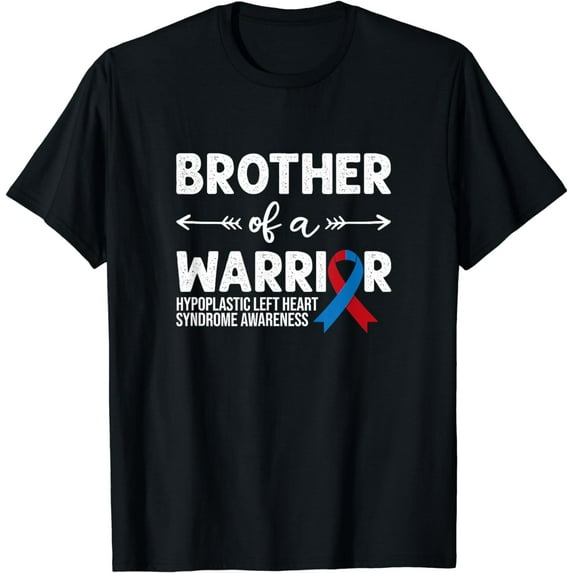 Brother Of A Warrior, Red & Blue Ribbon HLHS Awareness T-Shirt