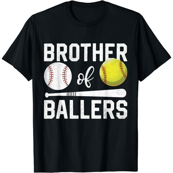 Brother Of Ballers Funny Baseball Softball Father's Day T-Shirt