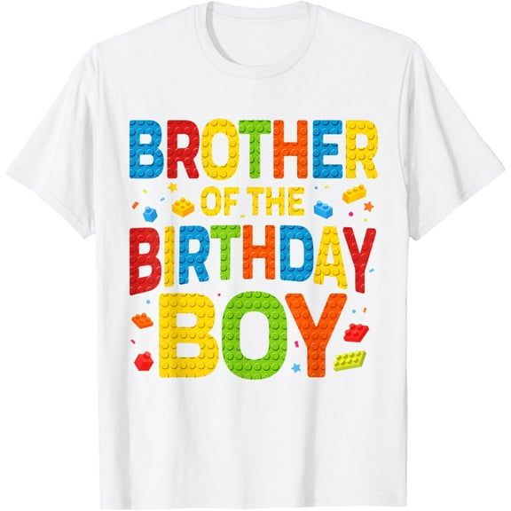 Brother Of The Birthday Boy Building Block Birthday Party T-Shirt