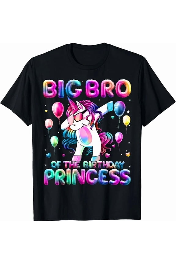 Brother Of The Birthday Princess Girl Dabbing Unicorn Bro T-Shirt, Unisex T-Shirt