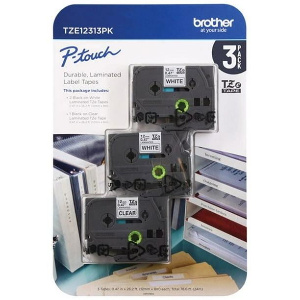 Brother P-Touch 3-Pack Laminated Tape for Office Label Makers