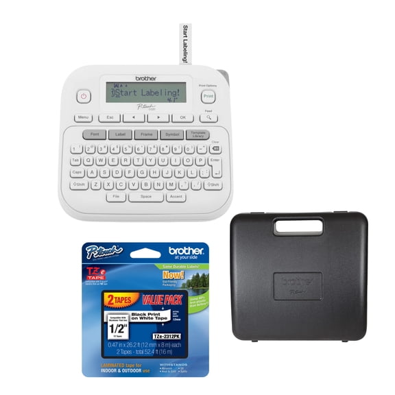 Brother P-Touch PTD220 Portable Label Maker with Laminated Tape and Storage Case