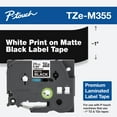 thumbnail image 1 of Brother P-Touch TZE-M355 White Print on Premium Matte Black Laminated Tape, 1 of 7