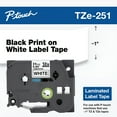 thumbnail image 1 of Brother P-Touch TZE2512PK TZe Standard Adhesive Laminated Labeling Tape, 0.94" x 26.2 ft, Black on White, 2/Pack, 1 of 4
