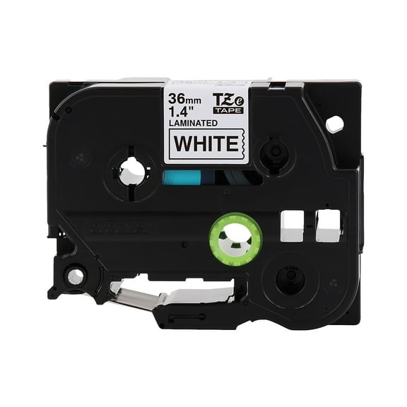 Brother P-Touch TZe-M261, Black on Matte White Label Tape, 1.4 in x 26.2 ft