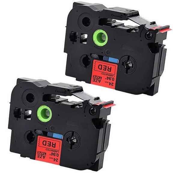 Brother P-Touch Tz-451 Tze-451 24Mm Label Tape Black On Red 1" Pt P710Bt 2Packs