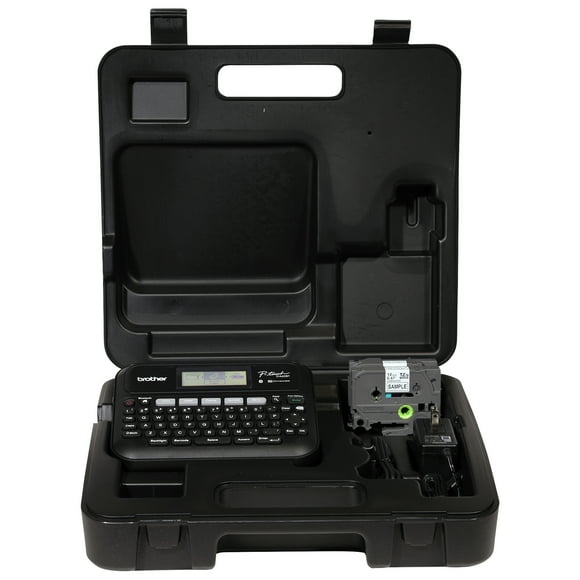 Brother P-touch Business Expert Connected Label Maker PT-D460BTVP with Bluetooth Connectivity, includes Carry case and 4m Black Print on Clear Sample Label Tape ~1/2 (12mm)