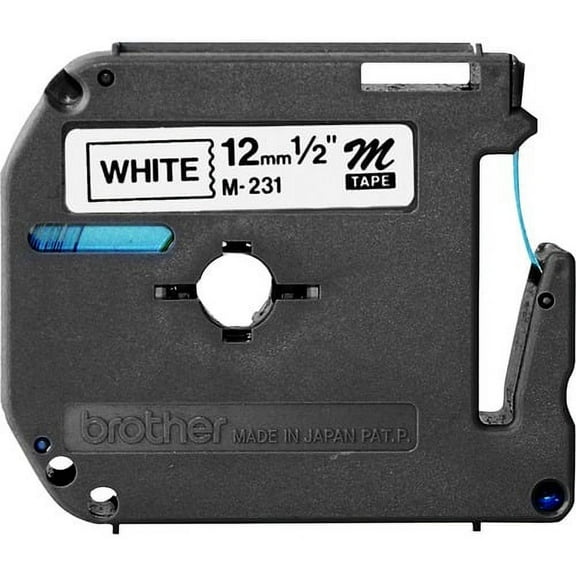 Brother P-touch Nonlaminated M Series Tape Cartridge - 1/2" - Direct Thermal - White - 1 Each - Non-laminated, Self-adhesive | Bundle of 5 Each