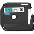 thumbnail image 1 of Brother P-touch Nonlaminated M Series Tape Cartridge - 1/2" x 26 1/5 ft Length - Rectangle - Blue, Black - 1 Each - Non-laminated, Self-adhesive | Bundle of 10 Each, 1 of 1