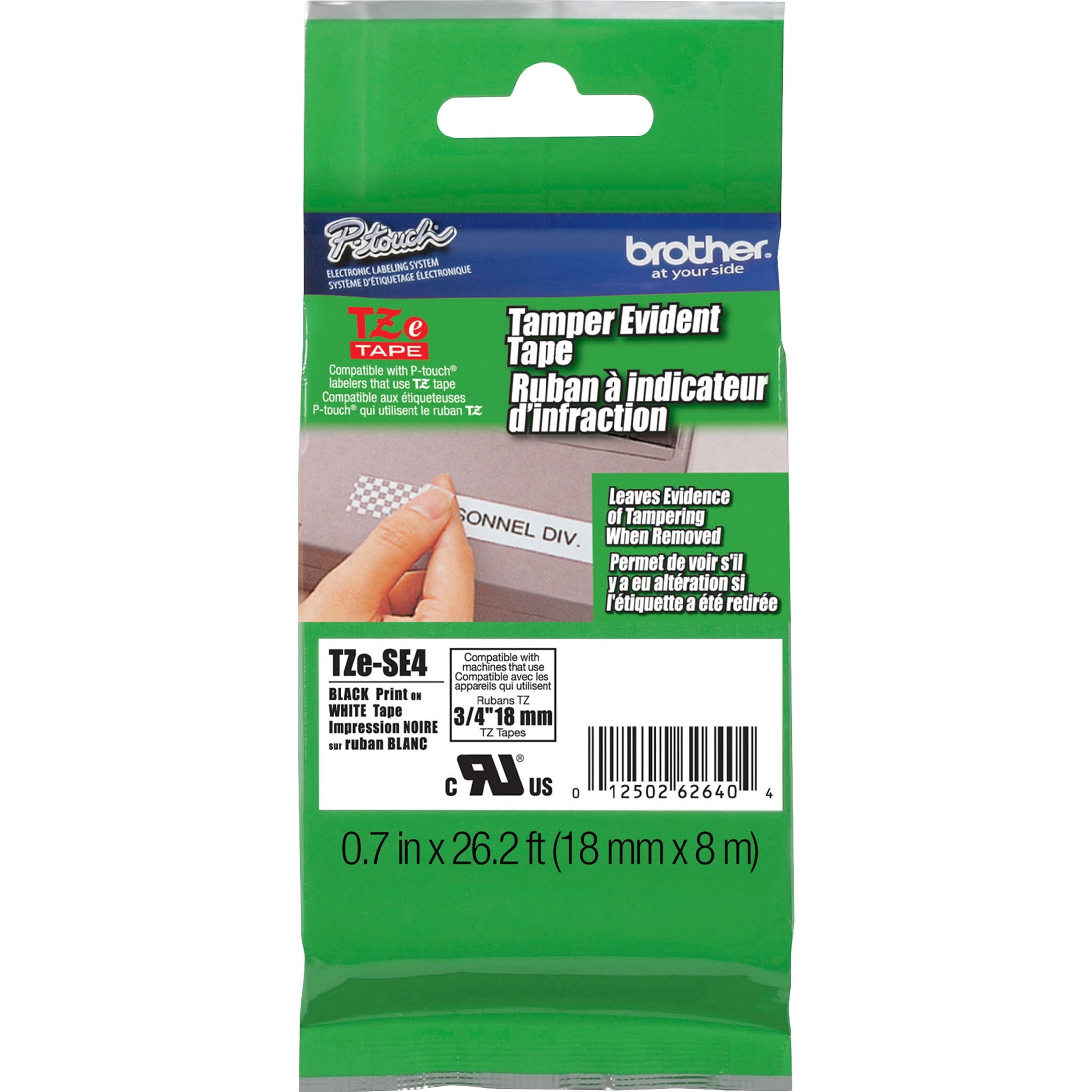 Brother P-Touch Compatible Label Tape - Black On White Security Laminated 9mm X 8m Tape For Organizing - View #3