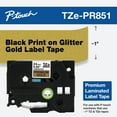 thumbnail image 1 of Brother P-touch TZe-PR851 Black Print on Premium Glitter Gold Laminated Tape, 1 of 7