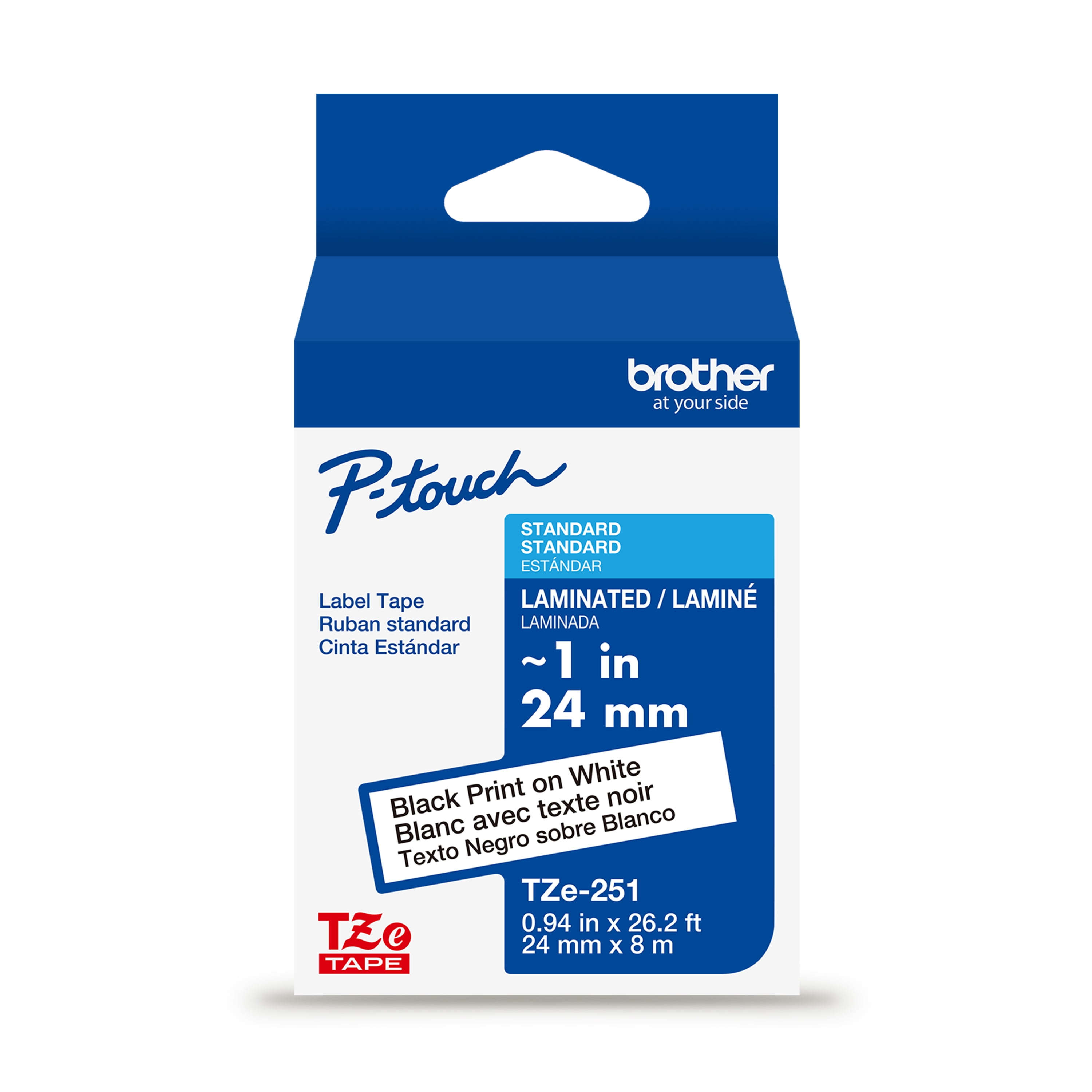 Brother, P-touch Label Tape, TZe251, 1 in x 26.2 ft Laminated