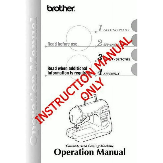 Brother PC-420PRW Sewing Machine Owners Instruction Manual