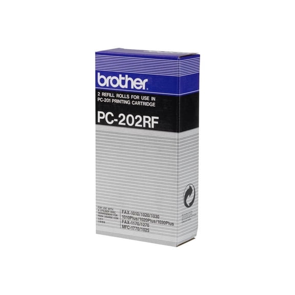 Brother PC202RF Thermal Transfer Refill Roll, Black, 2/PK