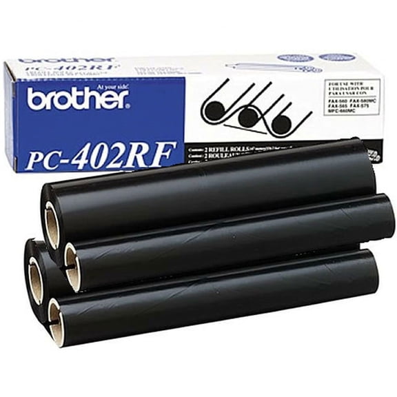 Brother PC402RF Thermal Transfer Refill Roll, Black, 2/PK