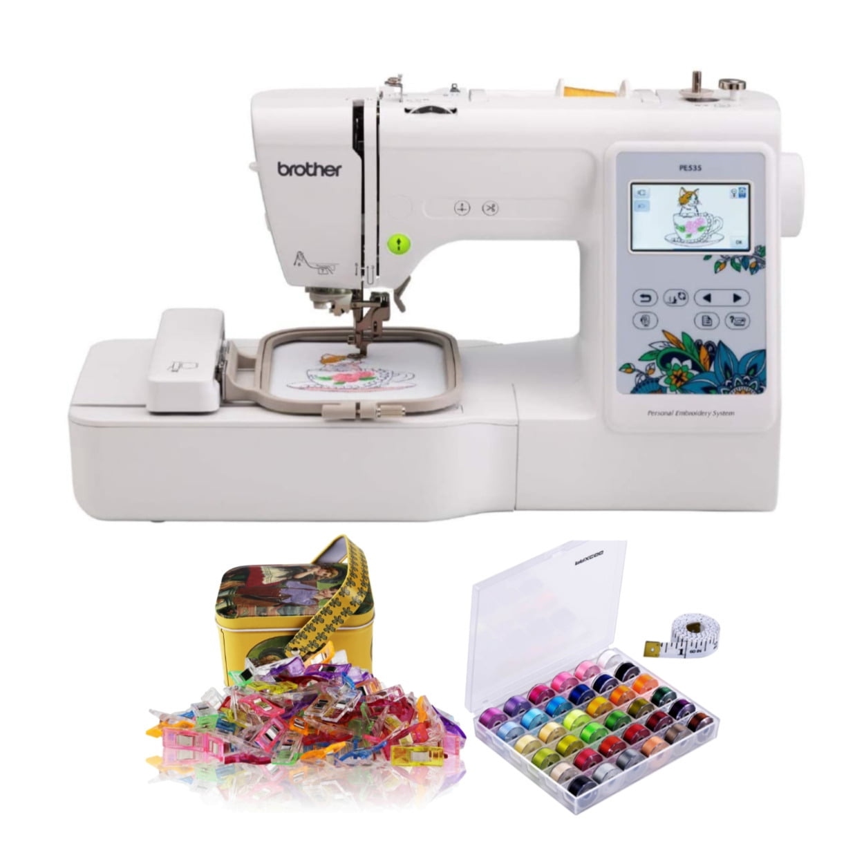 Brother Pe800 Embroidery Machine With Sewing Clips (100-pack