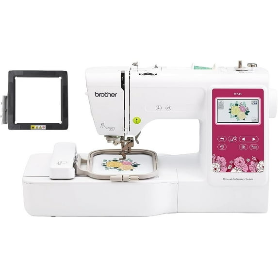Brother PE545 Embroidery Machine with Wireless LAN, 4" x 4" Hoop Area, 3.7" Touchscreen, SAMFM100 4" x 4" Magnetic Hoop