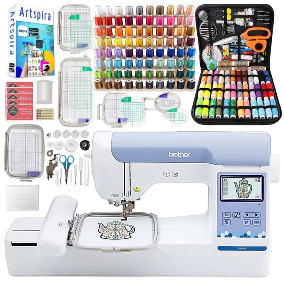 Brother PE900 5" x 7" Embroidery Machine All-in-One Bundle