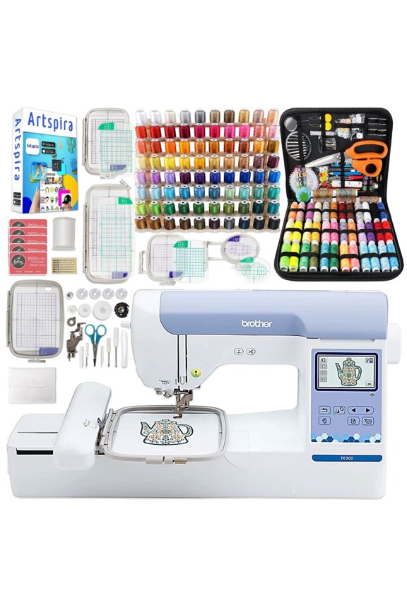PE900 5" x 7" Embroidery Machine All-in-One Bundle