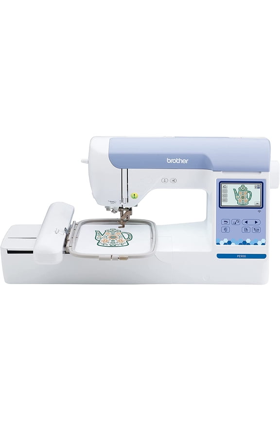 PE900 5" x 7" Embroidery Machine w/ Full Color LCD Screen + 13 Built-In Lettering Fonts + 193 Built-In Designs