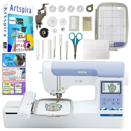 Brother PE900 Wireless LAN Embroidery Machine with Hoop & Accessories