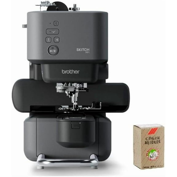 Brother PP1 Skitch Single-Needle Embroidery Machine and SAEMB7511 100-Piece 75/11 Embroidery Needles