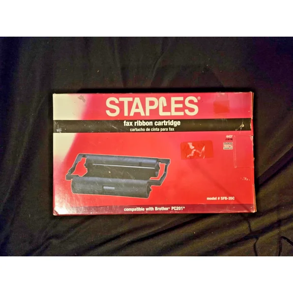 Brother Pc201 Compatible Black Fax Ribbon Cartridge, Staples 481946 Model Sfb-35