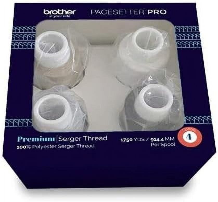 Brother Premium Serger Thread Assortment, 4 Spools, White / Pearl Grey / Hi Taupe / Black