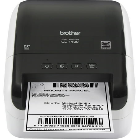 Brother - QL-1100 Wide Format, Postage and Barcode Professional Label Printer - White/Black