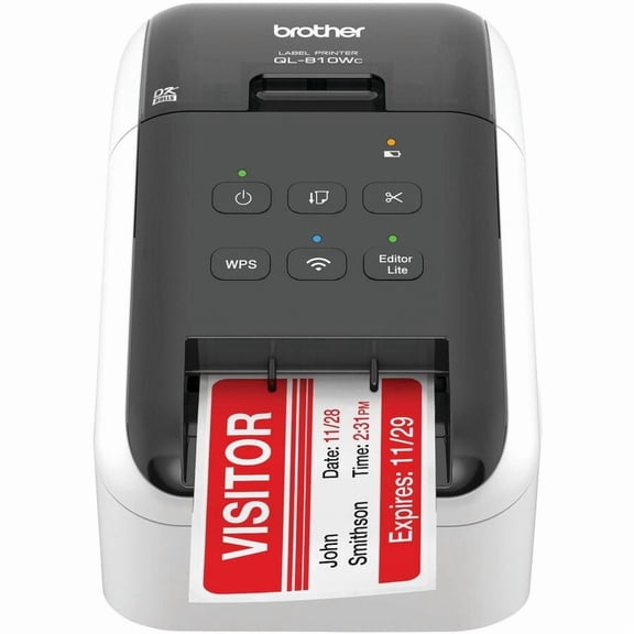 Brother QL810WC QL-810WC 5 in. x 5.7 in. x 9.2 in. 110 Labels/min Print Speed Ultra Fast Label Printer