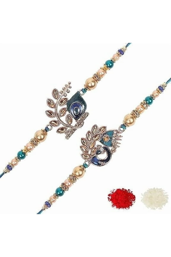 Brother Rakhi with Greeting Card | Rakhi Thread | Rakhi Gifts for Brother, Sister, Bhaiya, Bhabhi for Indian Rakhi Raksha Bandhan Festival (Set of 2) (K2K3)