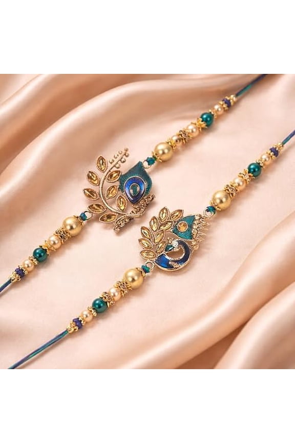 Brother Rakhi with Greeting Card | Rakhi Thread | Rakhi Gifts for Brother, Sister, Bhaiya, Bhabhi for Indian Rakhi Raksha Bandhan Festival (Set of 2) (K2K3)