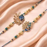 Brother Rakhi with Greeting Card | Rakhi Thread | Rakhi Gifts for Brother, Sister, Bhaiya, Bhabhi for Indian Rakhi Raksha Bandhan Festival Set of 2 K2K3