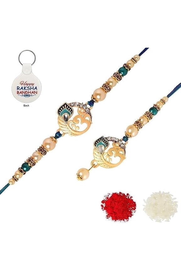 Brother Rakhi with Greeting Card | Rakhi Gifts for Brother, Sister, Bhaiya, Bhabhi for Indian Raksha Bandhan Festival (B3B3K)