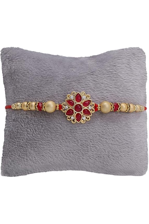 Brother Rakhi with Greeting Card | Rakhi Thread | Rakhi Gifts for Brother, Sister, Bhaiya, Bhabhi for Indian Rakhi Raksha Bandhan Festival (K11)