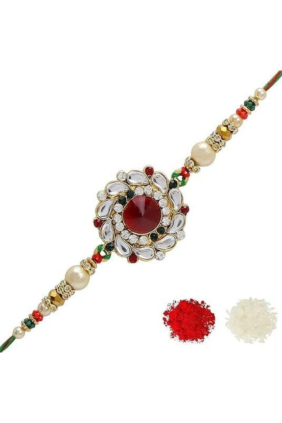 Brother Rakhi with Greeting Card | Rakhi Thread | Rakhi Gifts for Brother, Sister, Bhaiya, Bhabhi for Indian Rakhi Raksha Bandhan Festival (K14)