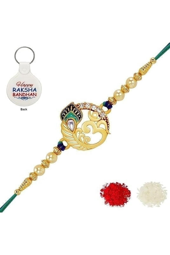 Brother Rakhi with Greeting Card | Rakhi Thread | Rakhi Gifts for Brother, Sister, Bhaiya, Bhabhi for Indian Rakhi Raksha Bandhan Festival (P3)
